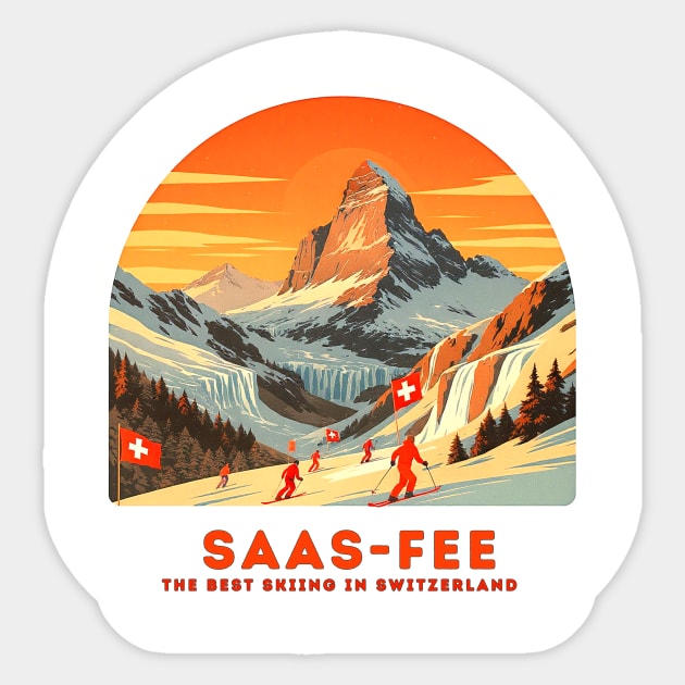 Saas-Fee Switzerland - The Best Skiing Spot Sticker by Art2Wear